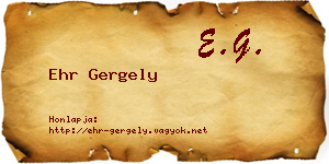 Ehr Gergely névjegykártya